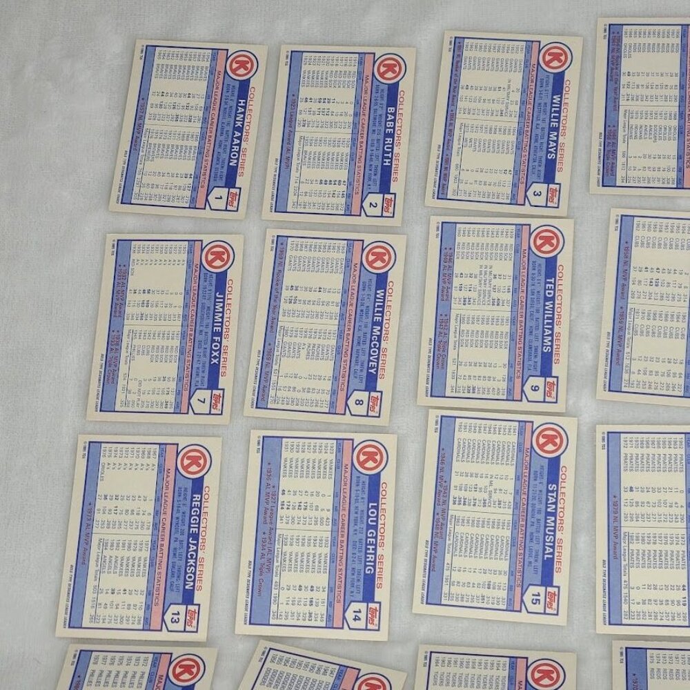 1985 Topps Circle K Baseball All Time Home Run Kings Collector's 33 card Set - Picture 15 of 16